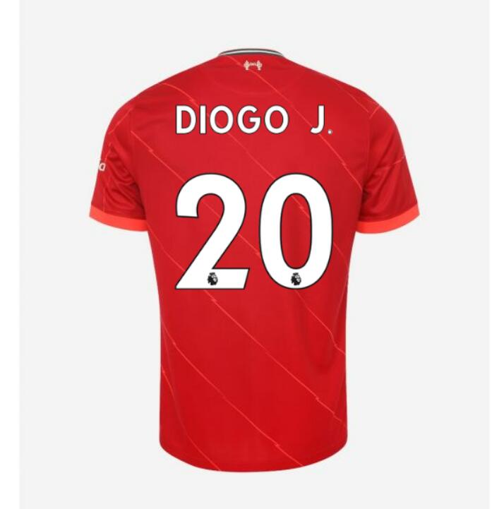 2021/22 Liverpool Home Kit Soccer Jersey with DIOGO J. 20 printing